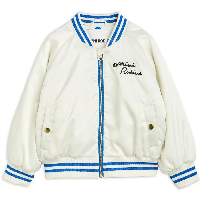 Mini Rodini White Dolphins Lightweight Baseball Jacket