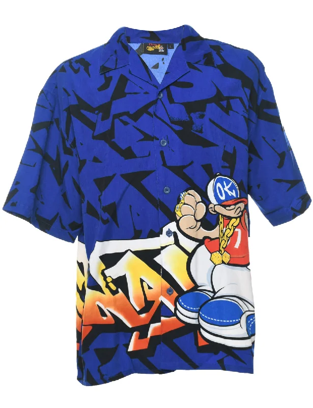 Y2K Cartoon Print Shirt - L