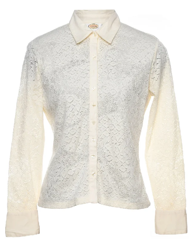 White Lace Evening Shirt - S