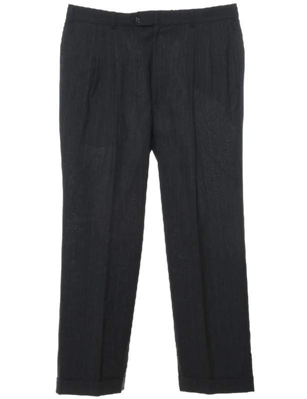 Wool Pinstriped Trousers - W35 L29