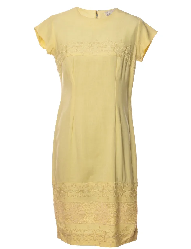 Yellow 1960s Mini Dress - M