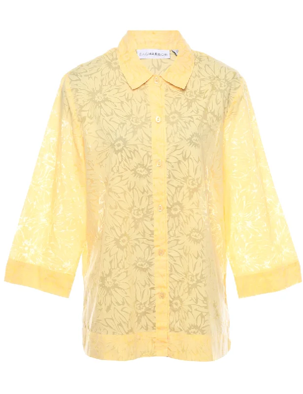 Yellow Floral Shirt - L