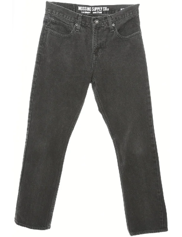 Zip Front Straight Fit Jeans - W32 L32