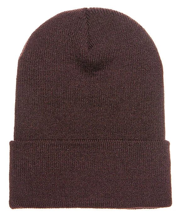 1501 - Yupoong Knit Cuffed Beanie | Brown