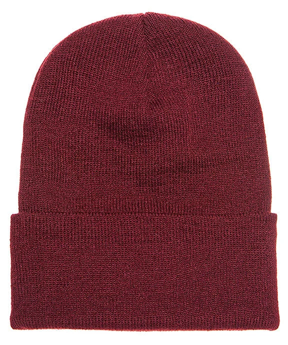 1501 - Yupoong Knit Cuffed Beanie | Maroon