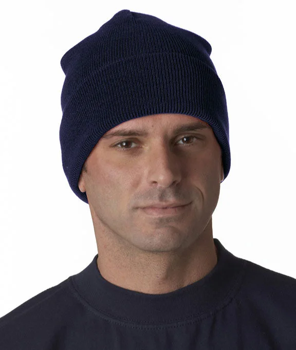 1501 - Yupoong Knit Cuffed Beanie | Navy