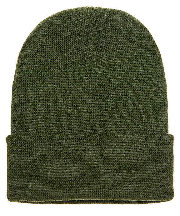 1501 - Yupoong Knit Cuffed Beanie | Olive