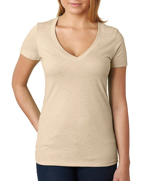 6640 - Next Level Ladies The CVC Deep V-Neck T-Shirt | Cream