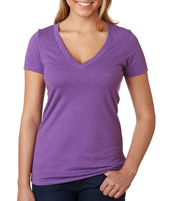 6640 - Next Level Ladies The CVC Deep V-Neck T-Shirt | Purple Berry