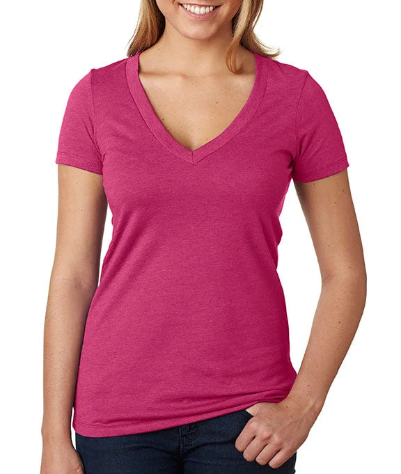 6640 - Next Level Ladies The CVC Deep V-Neck T-Shirt | Raspberry