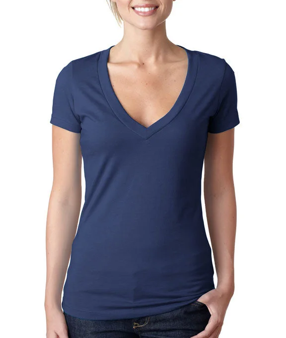 6640 - Next Level Ladies The CVC Deep V-Neck T-Shirt | Storm