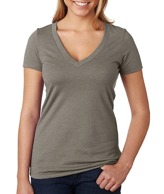 6640 - Next Level Ladies The CVC Deep V-Neck T-Shirt | Warm Grey