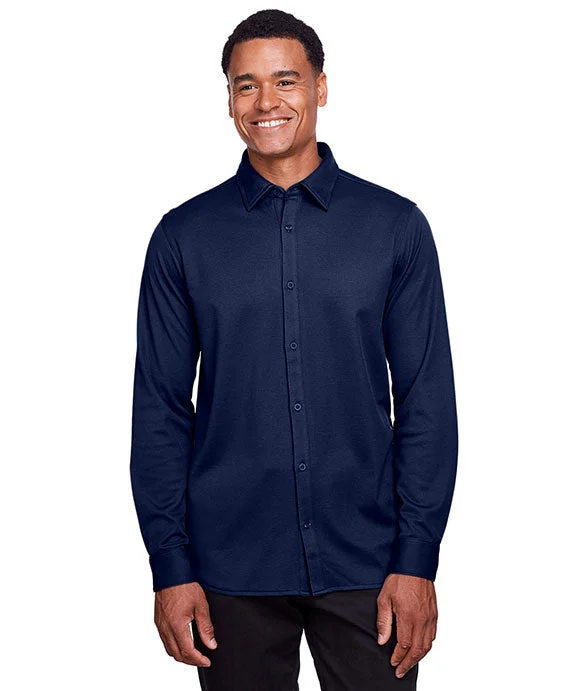 DG20Z - Devon & Jones Mens CrownLux Performance™ Plaited Button-Down Shirt | Navy