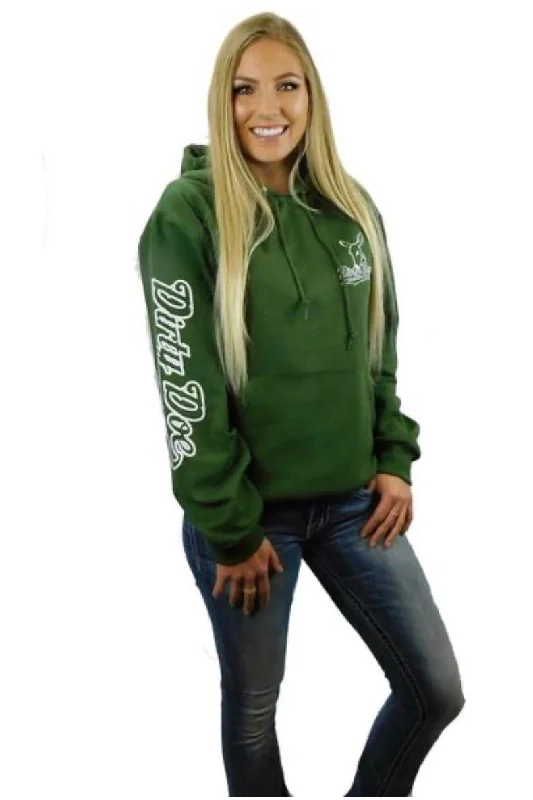 Dirty Doe "Boss Of All Bucks " Military Green Hoodie with white logo