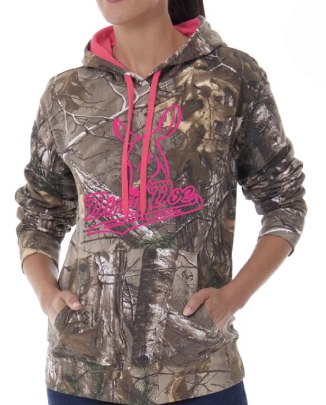 Dirty Doe Boss of All Bucks Real Tree Camo  Hoodie with Neon Pink Logo