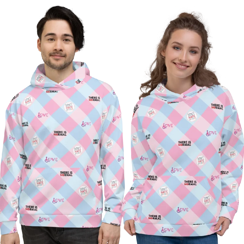 Disability Themed Small Patchwork (Unisex Hoodie) Pastel Colors