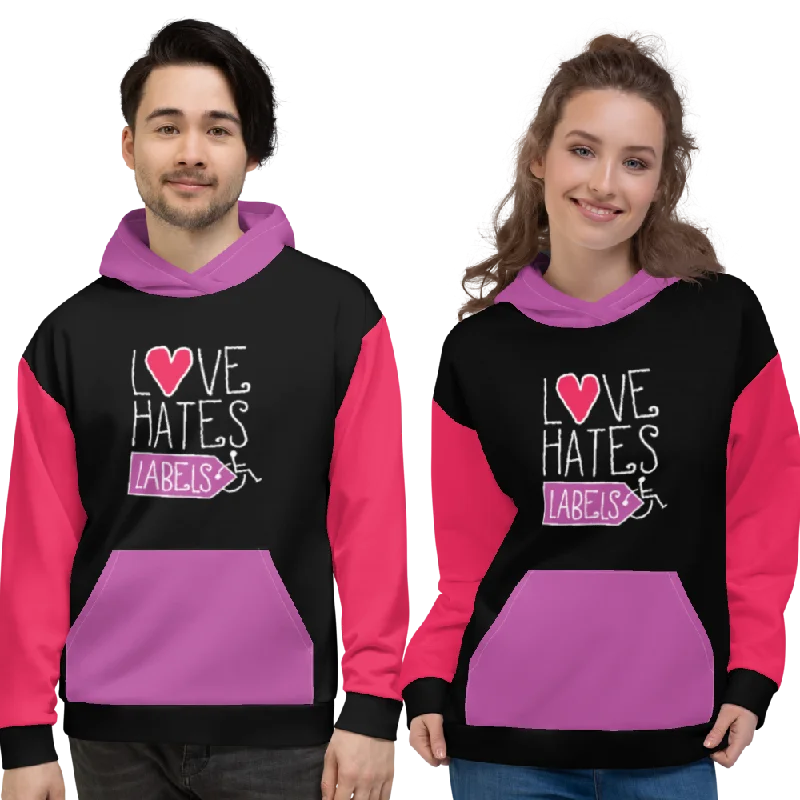 Love Hates Labels (Block Color Unisex Hoodie)