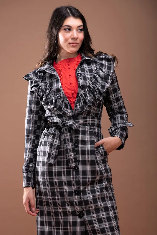 Hailey Tartan Trench