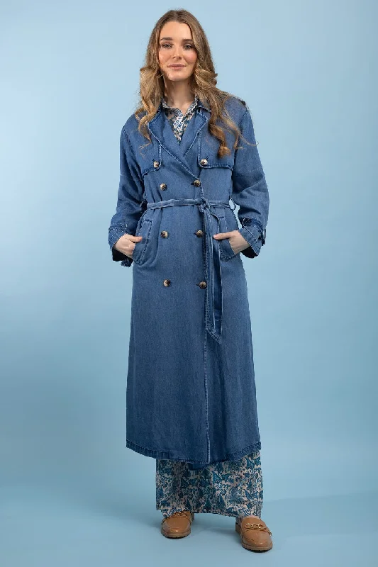 Jaimie Trench Coat Denim Lyocell