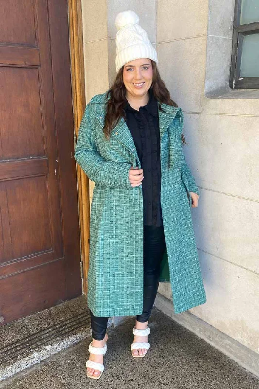 Harper Tweed Trench Green