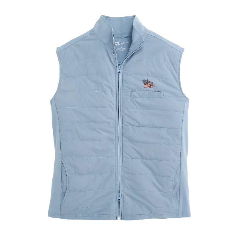 Vintage Flag Arven Vest - Dusty Blue