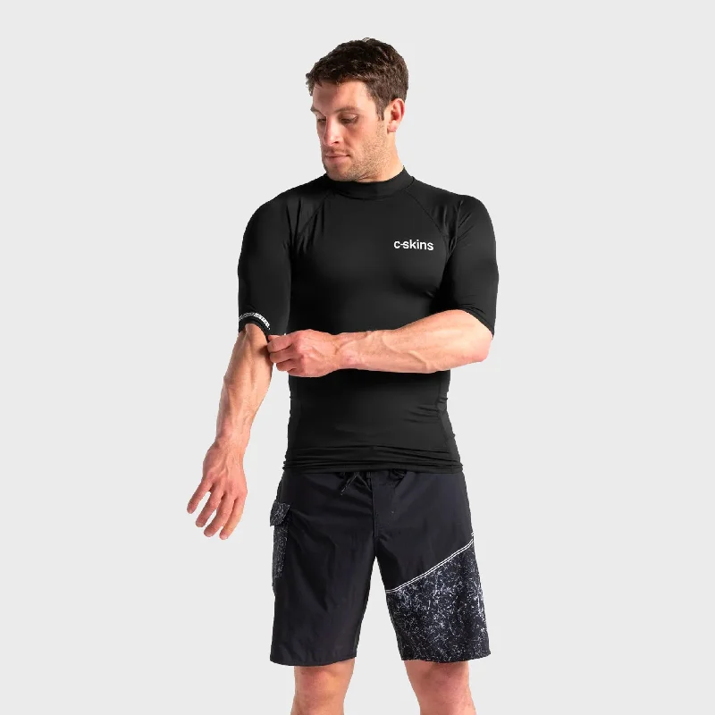 C-Skins UV Skins Mens Basic Short Sleeve Rash Vest - Black