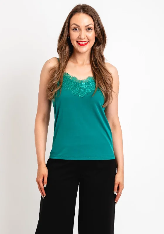 ICHI Lace Cami-Top, Green