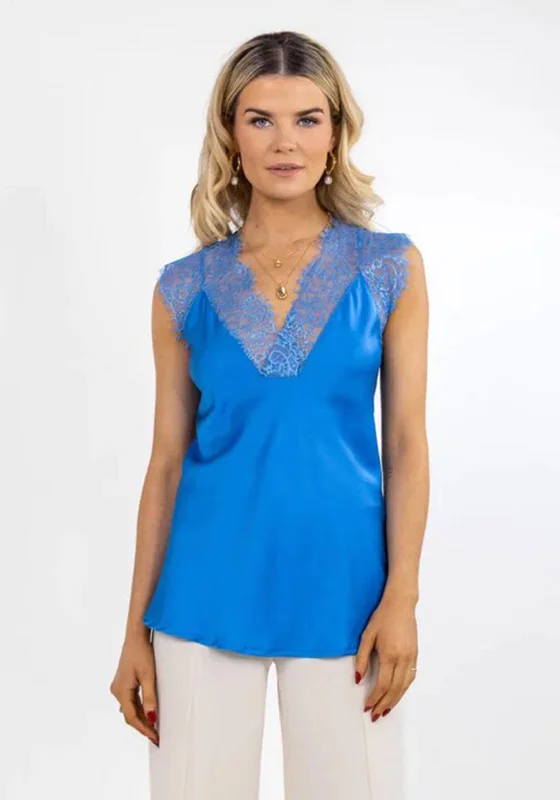 Kate & Pippa Lauren Lace Cami Top, Blue