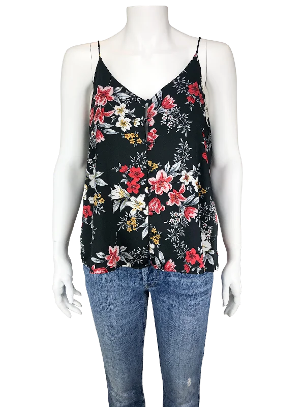 Lush, Women's Floral Camisole, Black/Multi, Size XL