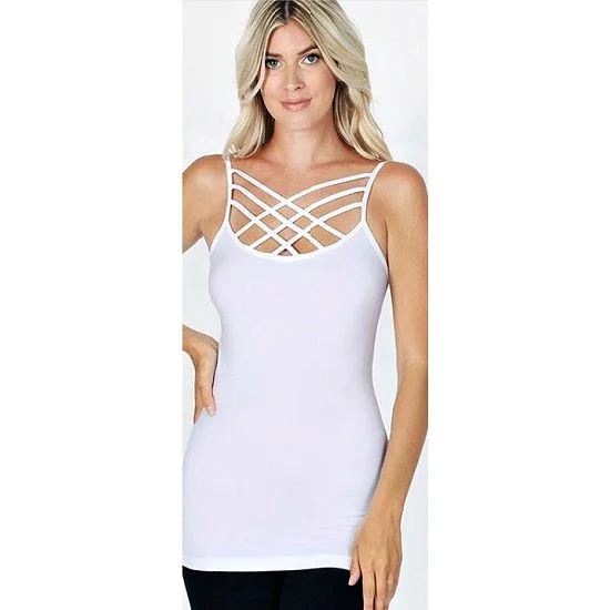 White Strappy Criss Cross Cami