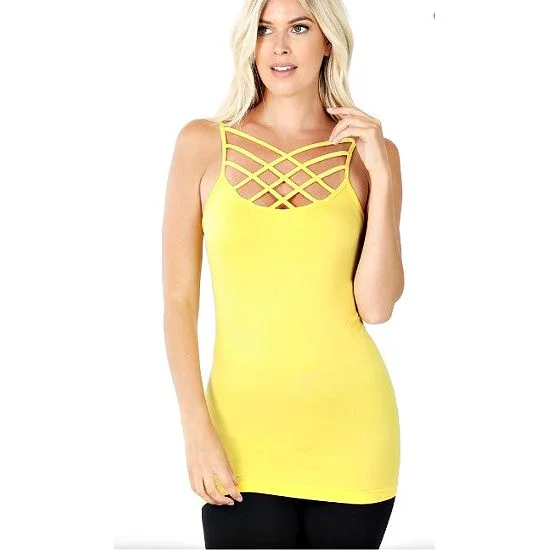 Yellow Strappy Criss Cross Cami