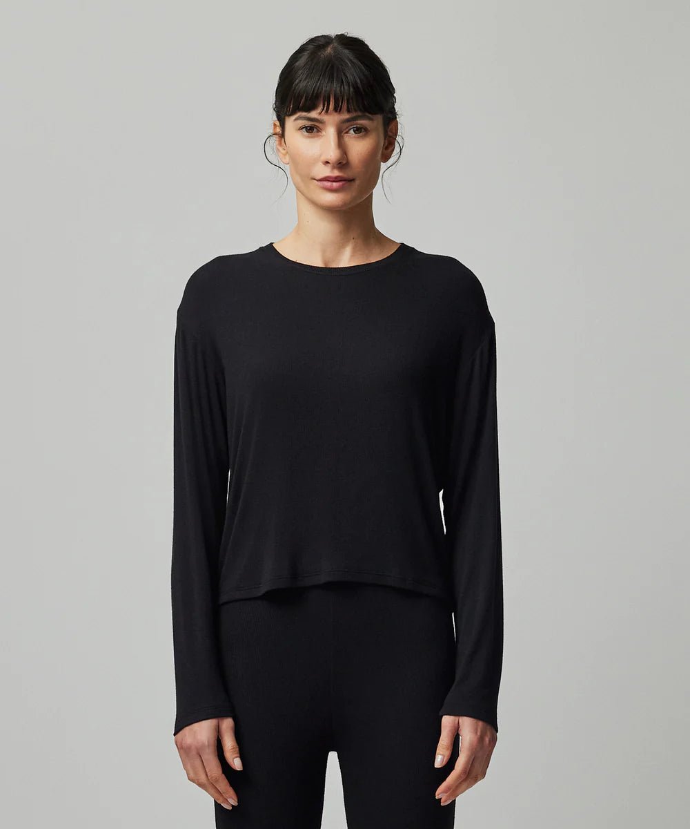 ATM - Jay Rib Long Sleeve Black Tee