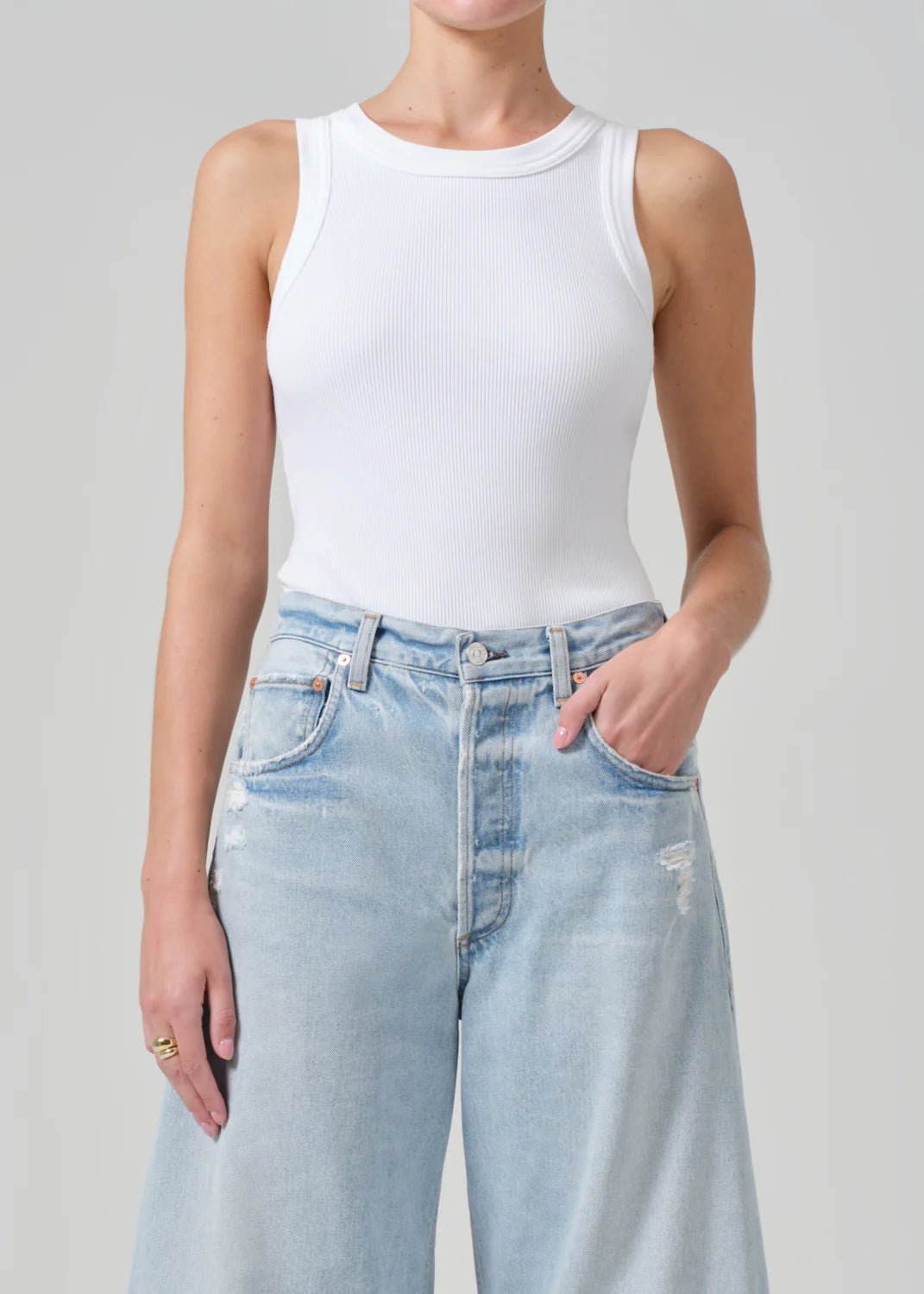 Citizens of Humanity - Isabel Rib Tank in White