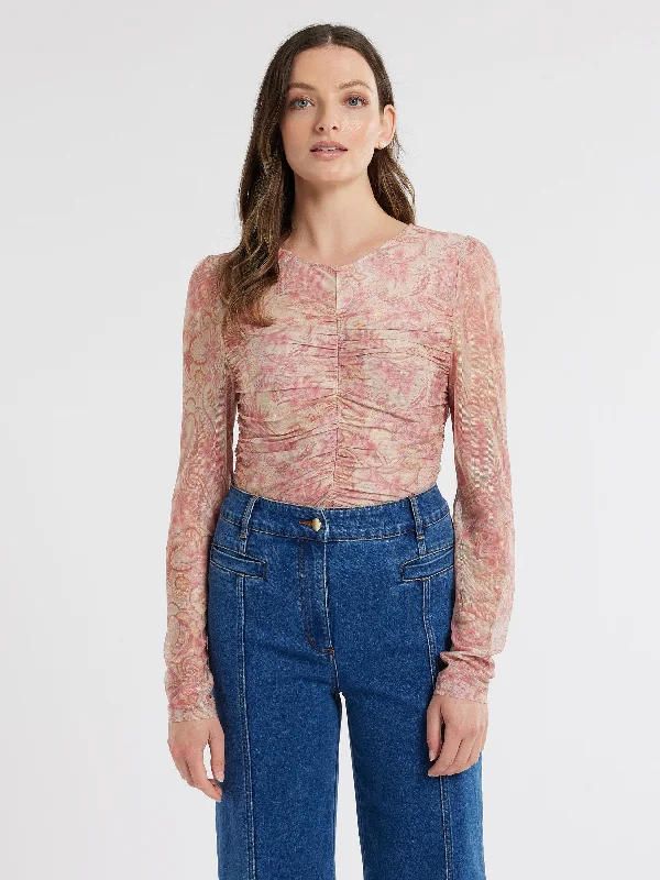 Floral Paisley Mesh Top