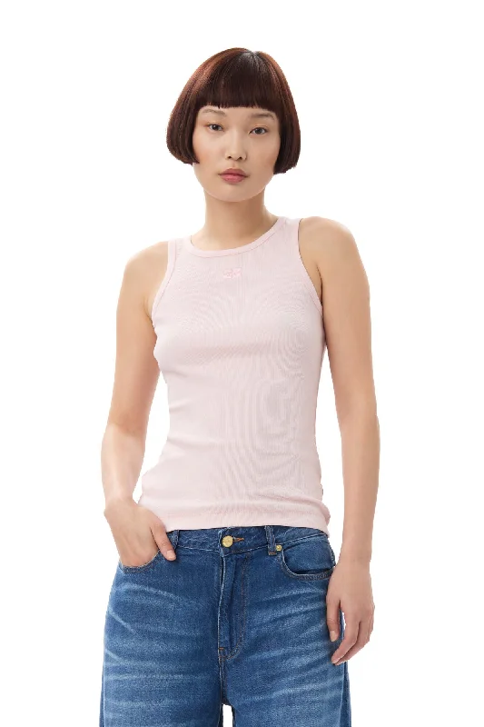 GANNI - Chalk Pink Rib Tank