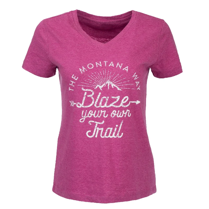 Ladies BYOT V-Neck Tee in Pomegranate