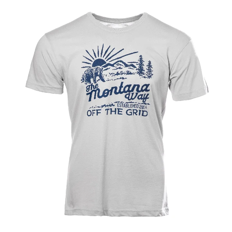 Off The Grid Tee in Silver Grey