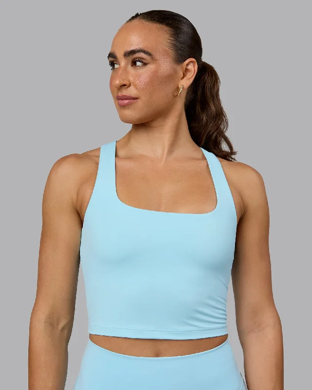 Staple Square Neck Active Shelf Bra Tank - Crystal Blue