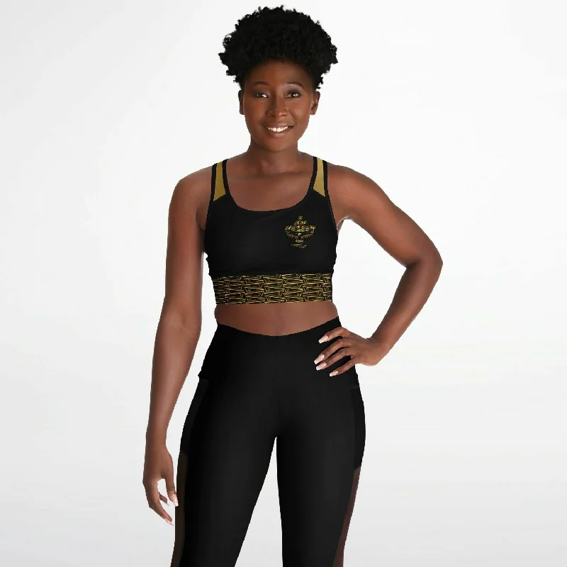 BREWZ Elected Designer Mesh Padded Sports Bra