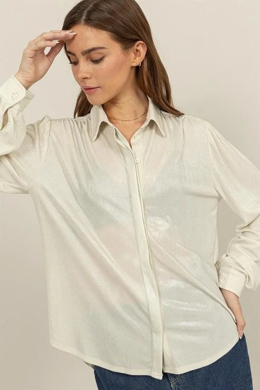 Lustre Puff Sleeve Blouse