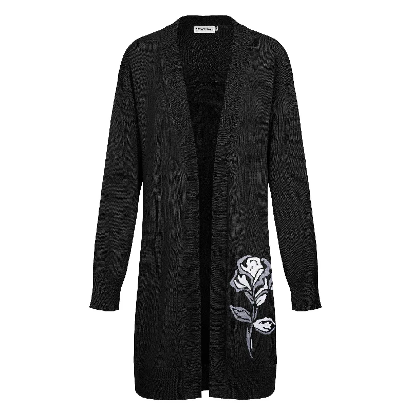 Women's vintage long cardigan sweater jacket