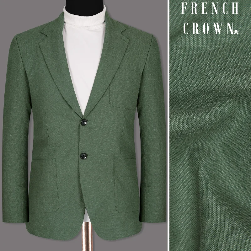 Asparagus Green Luxurious Linen Sports Blazer