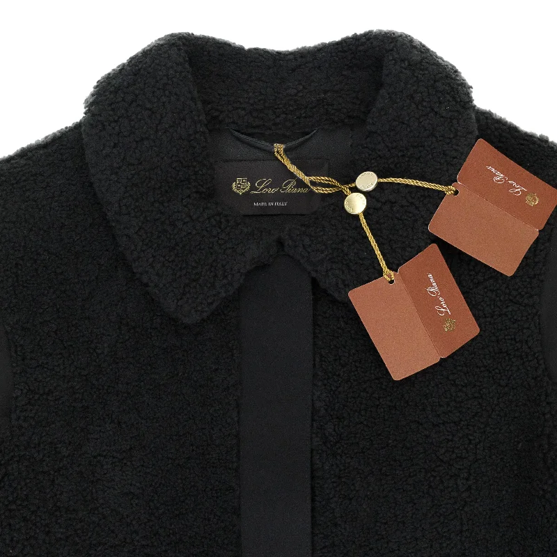 CAPP CARLOW CURLY SHEARLING BLACK COAT