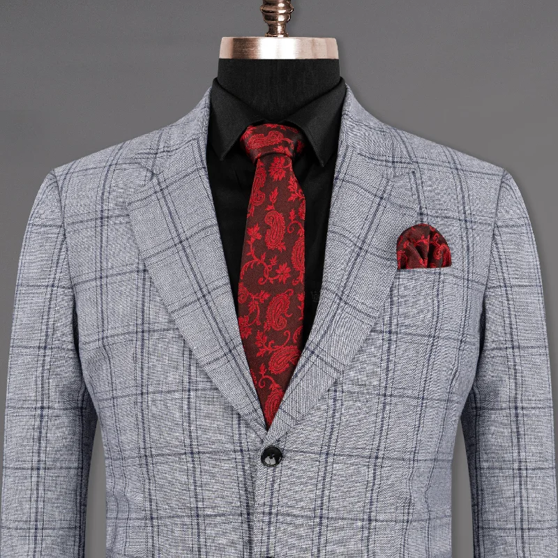 Gallery Gray Windowpane Premium Cotton Blazer