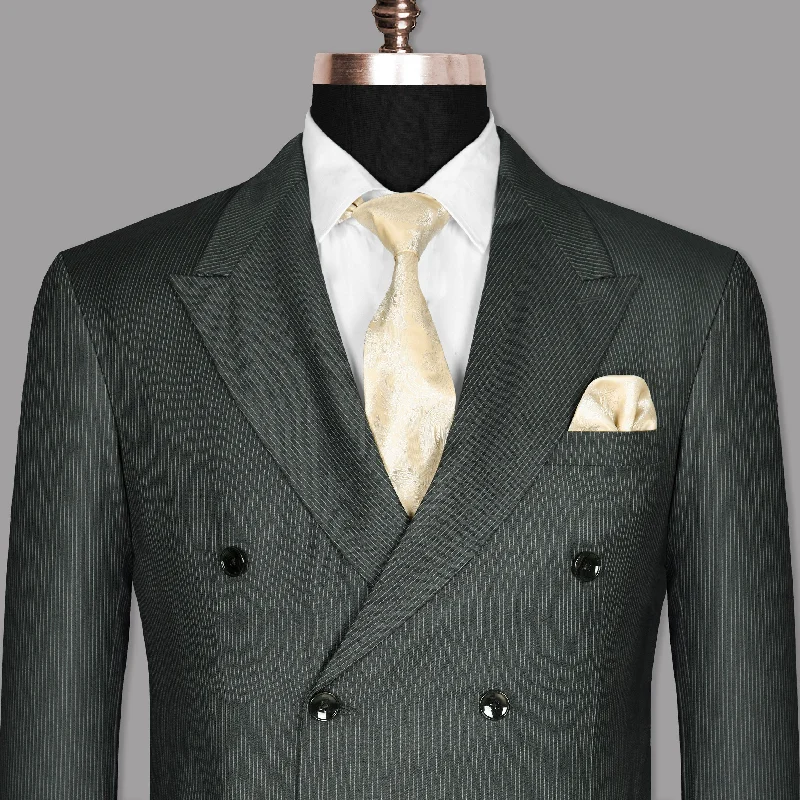 Gordons Gray Pinstriped Double Breasted Blazer