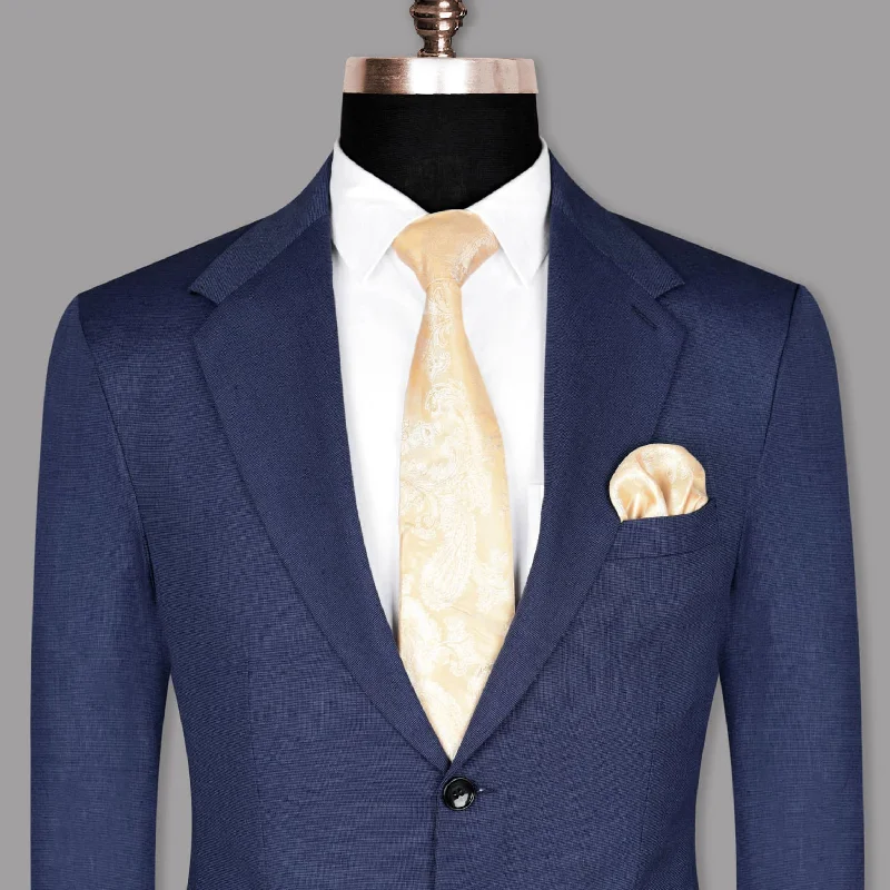 Lapis Blue Wool Blend Blazer