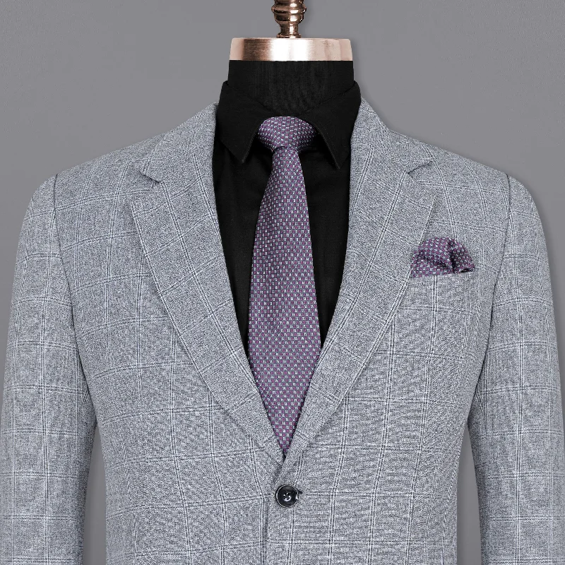 Manatee Grey windowpane Wool Rich Blazer