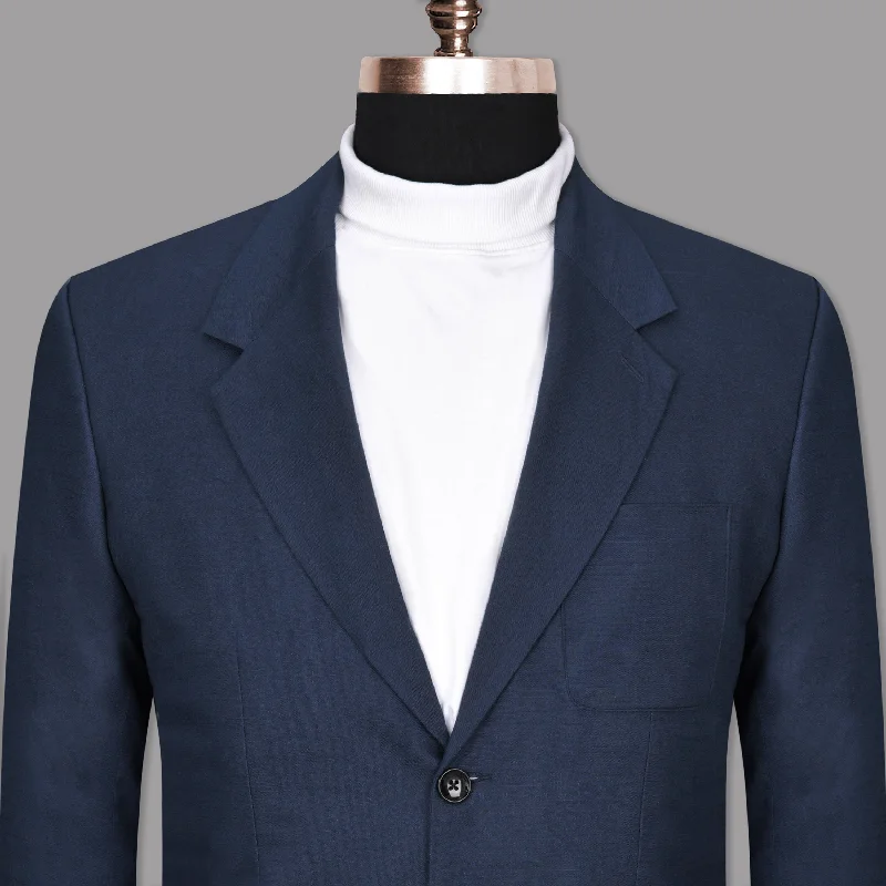 Martinique Blue Luxurious Linen Sports Blazer