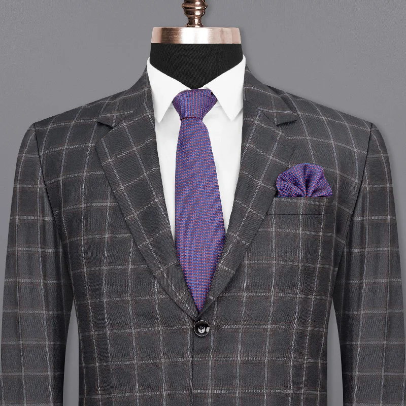 Tundora Gray windowpane Wool Rich Blazer