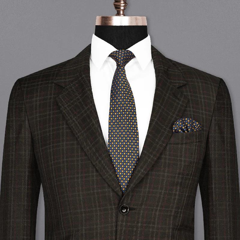 Zeus Black Plaid Wool Rich Blazer